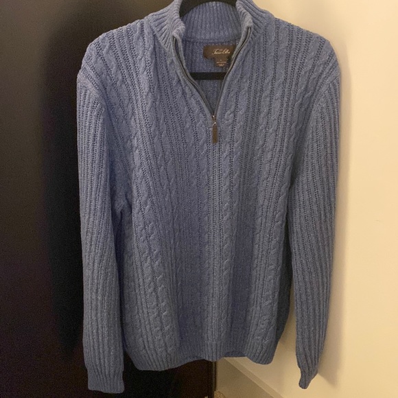 Tasso Elba light blue quarter zip sweater - Picture 1 of 2
